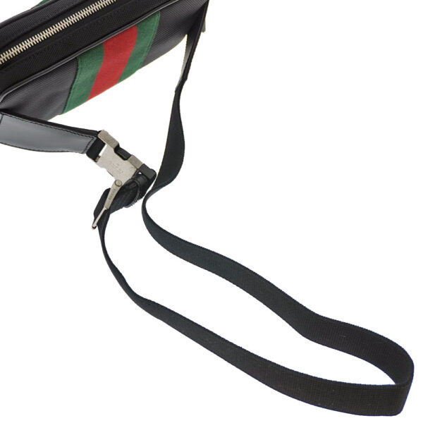 21 5017 8 Gucci Body Bag Belt Bag Sherry Line Canvas Black Green Red