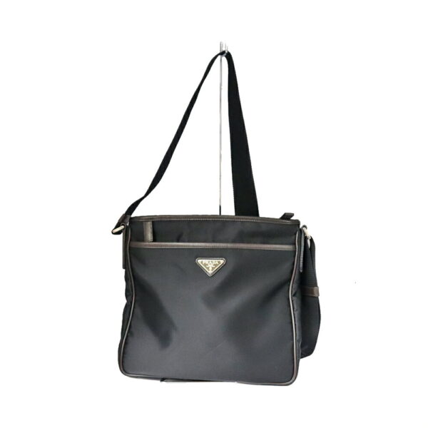 21 5109 Prada Shoulder Bag Nylon Leather Black