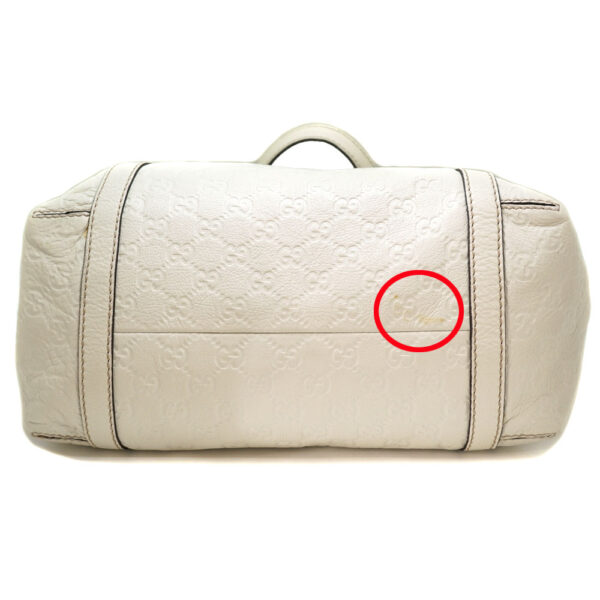 21 5646 4 Gucci Tote Bag GG Pattern Leather Off White