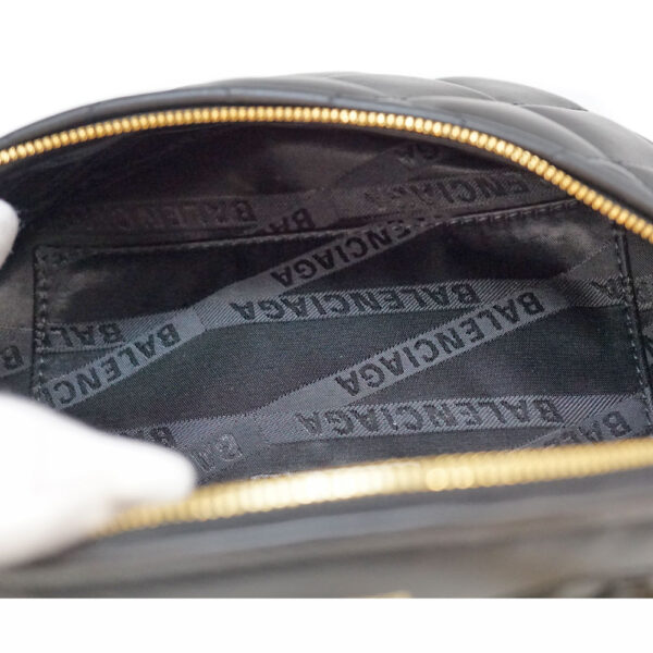 21 6144 13 Balenciaga Souvenir Belt Bag Body Bag Leather Black Quilted