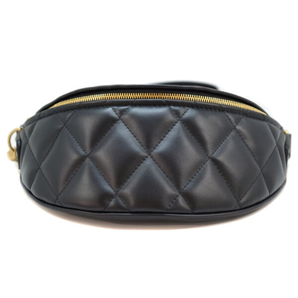 21 6144 2 Balenciaga Souvenir Belt Bag Body Bag Leather Black Quilted