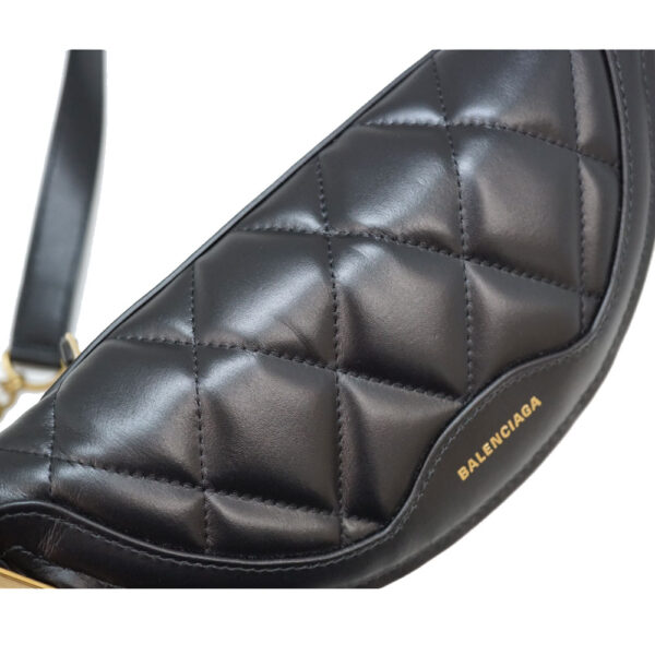 21 6144 7 Balenciaga Souvenir Belt Bag Body Bag Leather Black Quilted