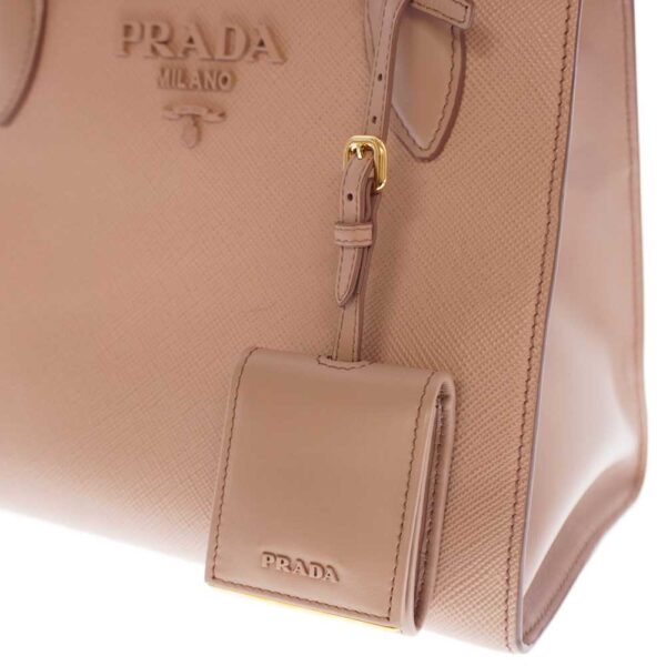 21 665 8 Prada Monochrome Bag 2WAY Pink Beige Small Saffiano