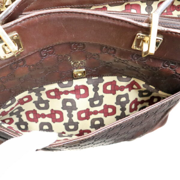 21 6700 10 Gucci Tote Bag GG Leather Brown