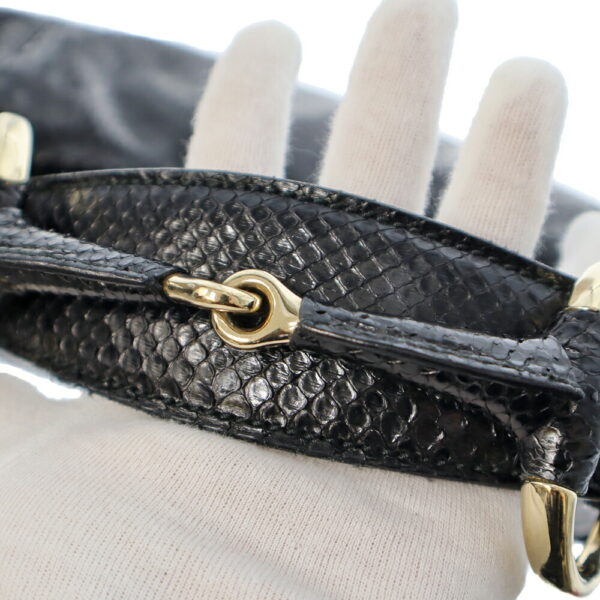 21 6938 4 Gucci Handbag Python Leather Black