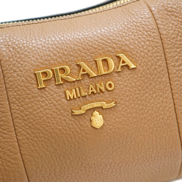 21 6988 6 Prada Shoulder Bag Crossbody Pochette Caramel Camel Brown Leather