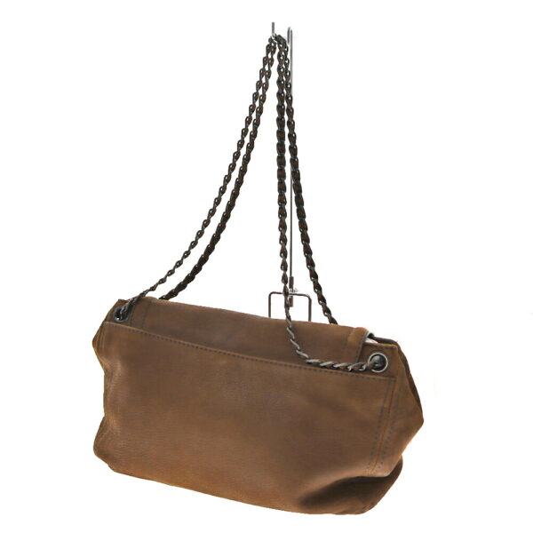 21 7096 2 Prada Chain Shoulder Bag Leather Brown