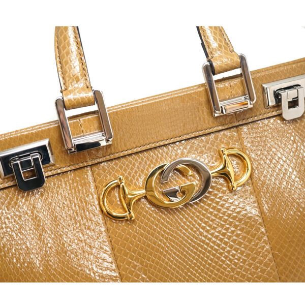 21 7918 6 Gucci 2WAY Bag Snake Leather Python Brown