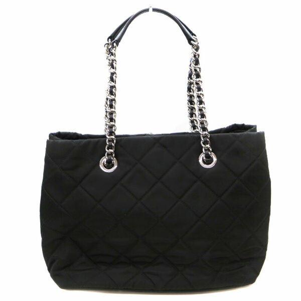 21 9191 2 Prada 2WAY Chain Tote Bag Nylon Black