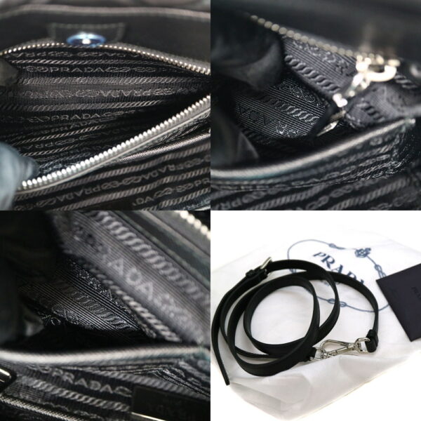 21 9191 8 Prada 2WAY Chain Tote Bag Nylon Black