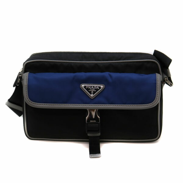 21 9282 1 Prada Shoulder Bag Nylon Black Blue