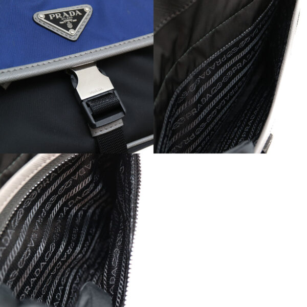 21 9282 7 Prada Shoulder Bag Nylon Black Blue