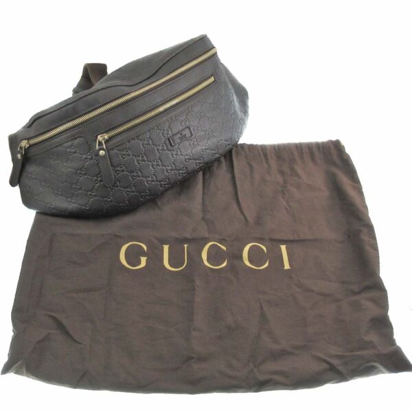 21 958 10 Gucci Soft GG Supreme Belt Bag Leather Mesh Black Gray