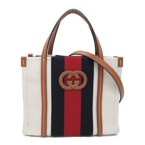 2100301129276 3 Gucci Web Stripe Interlocking Tote Bag White