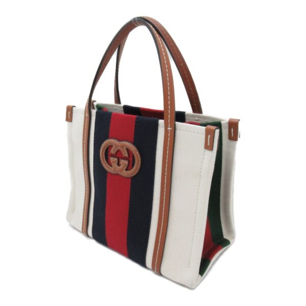 2100301129276 4 Gucci Web Stripe Interlocking Tote Bag White