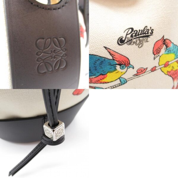 2100301133938 13c Loewe Balloon Shoulder Bag Leather Black Natural Parrot Pattern