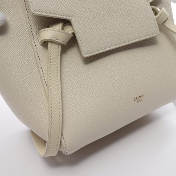 2100301142374 6 Celine Leather Nano Belt Bag White