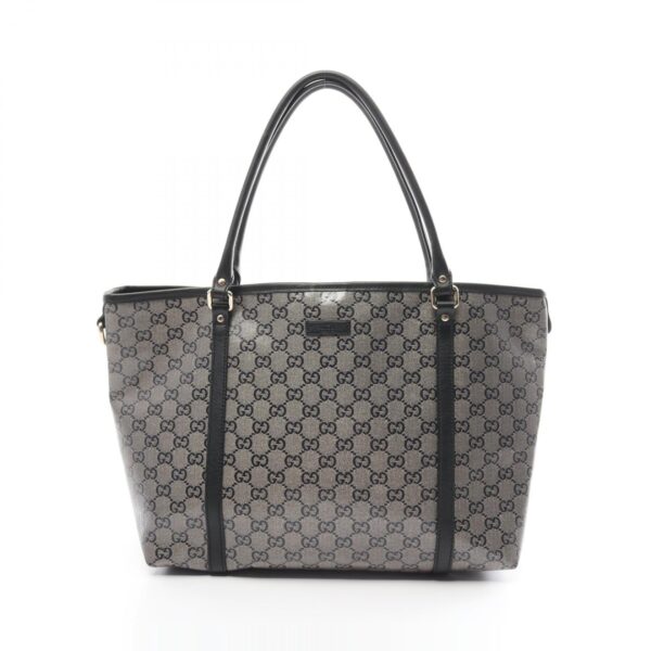 2100301151116 1 Gucci GG Crystal Tote Bag Leather Black Navy