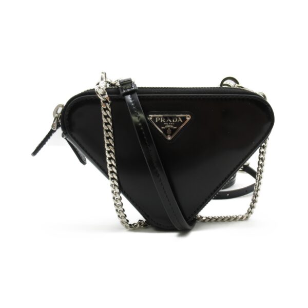 2101217362160 1 Prada Shoulder Pouch Brushed Leather Black