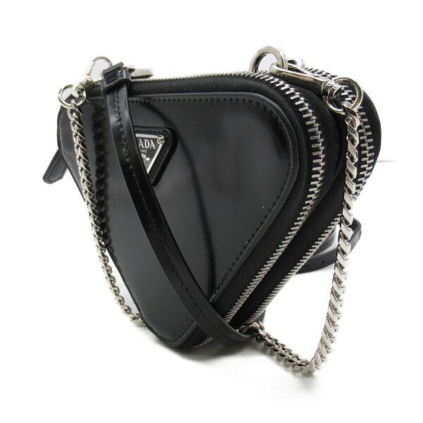 2101217362160 3 Prada Shoulder Pouch Brushed Leather Black