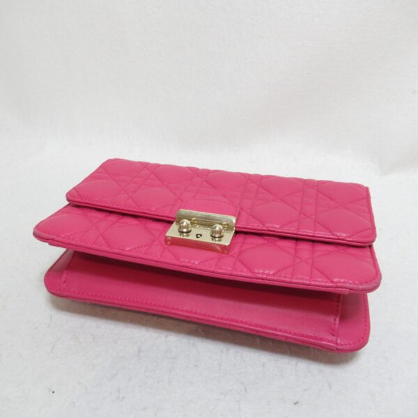 2101217383622 5 Dior Chain Wallet Shoulder Bag Lambskin Pink