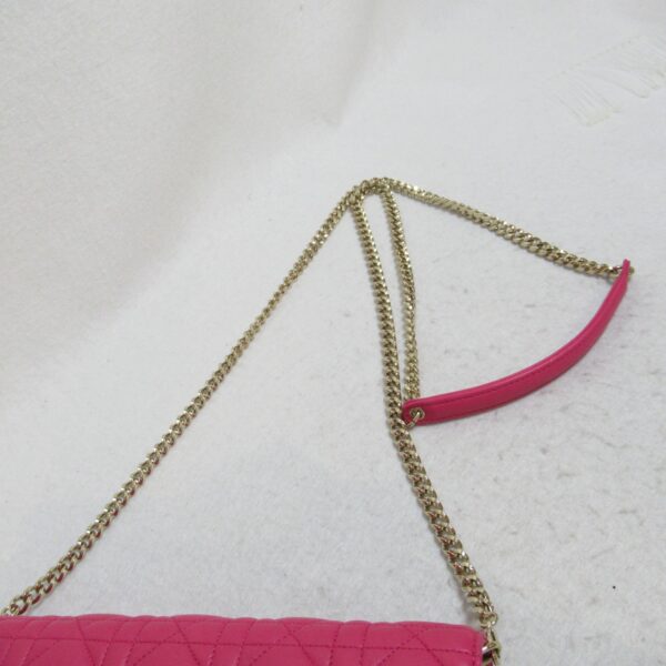 2101217383622 8 Dior Chain Wallet Shoulder Bag Lambskin Pink