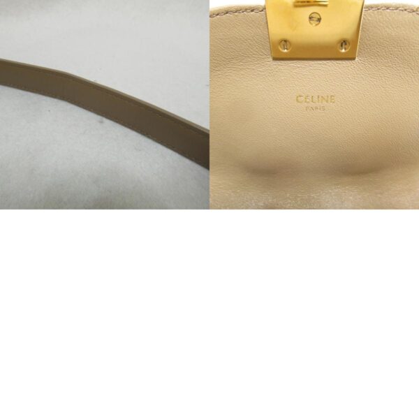 2101217411974 10c Celine Leather Chain Shoulder Bag Beige