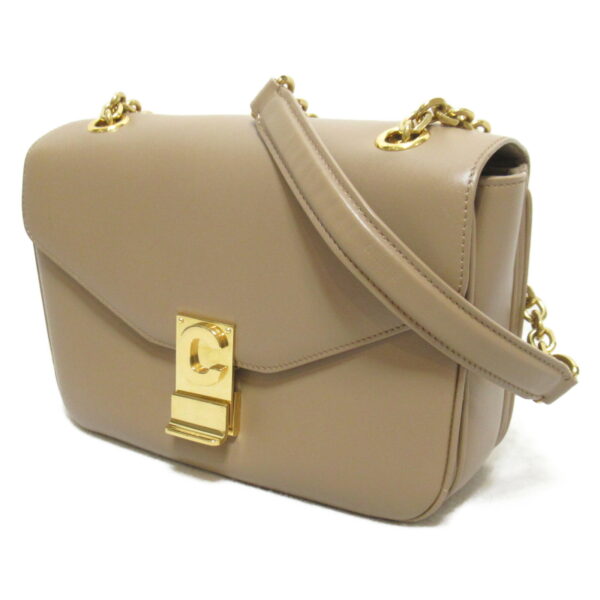 2101217411974 2 Celine Leather Chain Shoulder Bag Beige