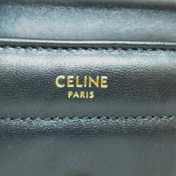 2101217448253 10 Celine Leather Chain Shoulder Bag Black