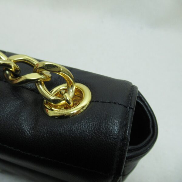 2101217448253 11 Celine Leather Chain Shoulder Bag Black