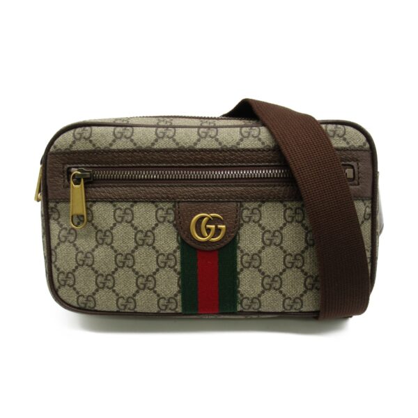 2101217484480 1 Gucci Waist Pouch M Waist Bag Body Bag Leather GG Supreme Beige Brown