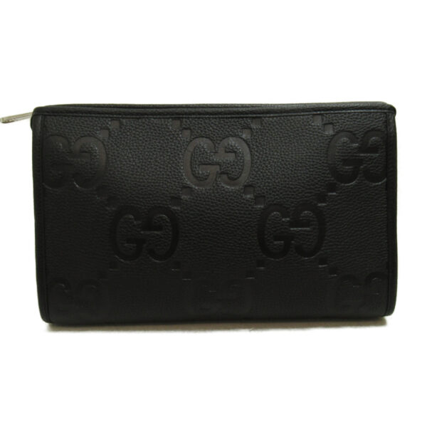 2101217485098 1 Gucci Jumbo GG Pouch Accessory Pouch with Handle Leather Black