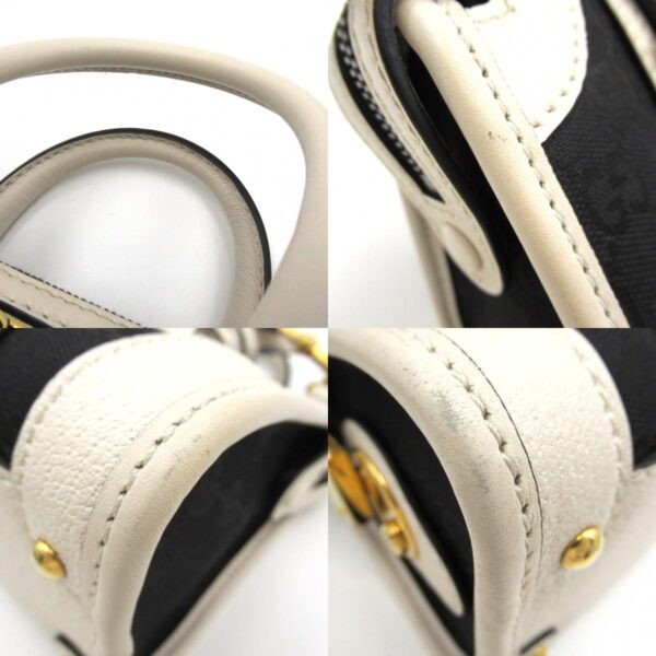 2101217486828 10c Gucci Sherry Line 2Way Shoulder Bag GG Leather Black White