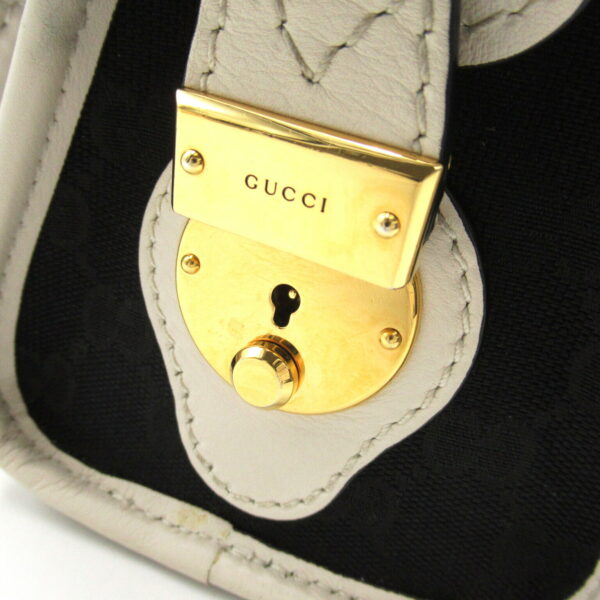 2101217486828 8 Gucci Sherry Line 2Way Shoulder Bag GG Leather Black White