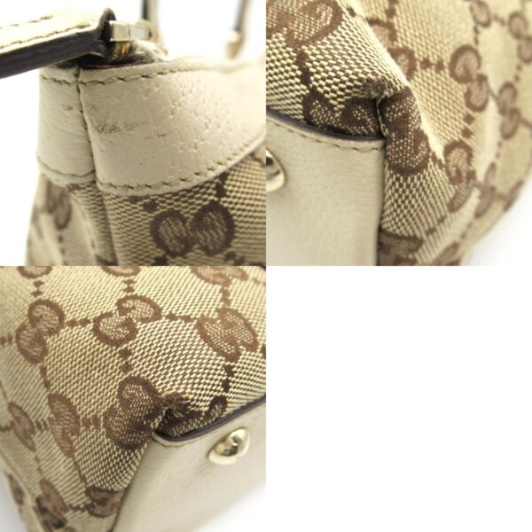 2101217500227 13c Gucci Ivy Line Tote Bag GG Brown White