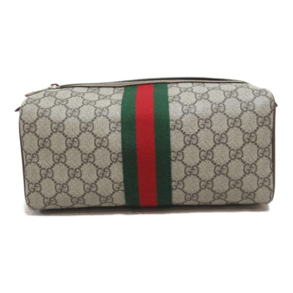 2101217507530 2 Gucci Web Striped Cosmetic Case Handbag GG Supreme Beige