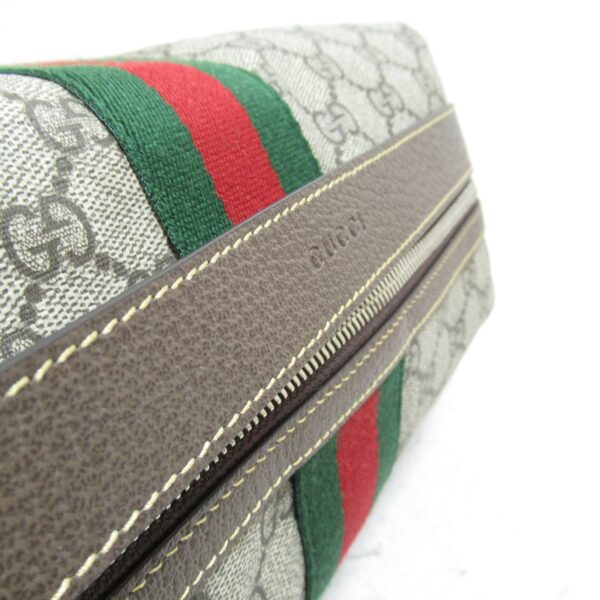 2101217507530 8 Gucci Web Striped Cosmetic Case Handbag GG Supreme Beige