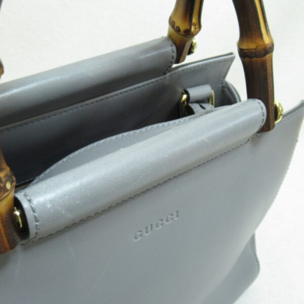 2101217529945 10 Gucci 2Way Bamboo Handbag Gray