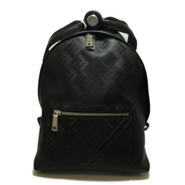 2101217576321 1 Fendi Chiodo Shadow Diagonal Backpack Leather Black