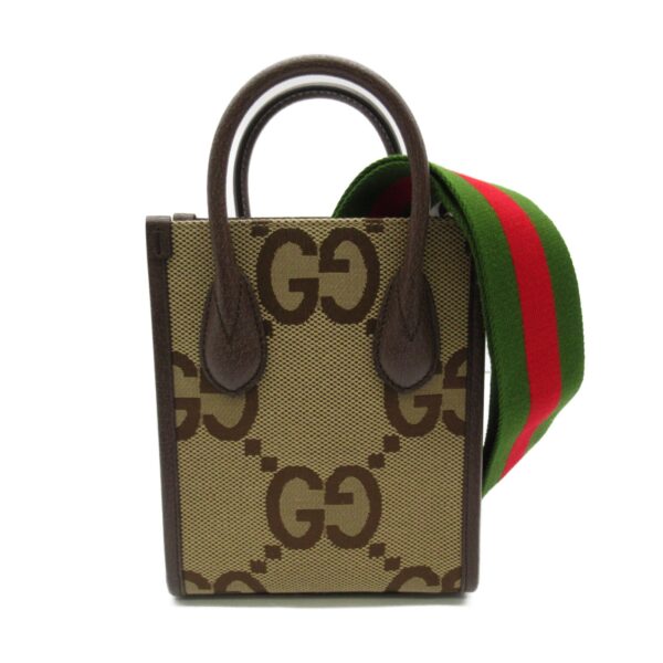 2101217583114 1 Gucci Jumbo GG Mini 2Way Tote Bag Leather Beige Brown