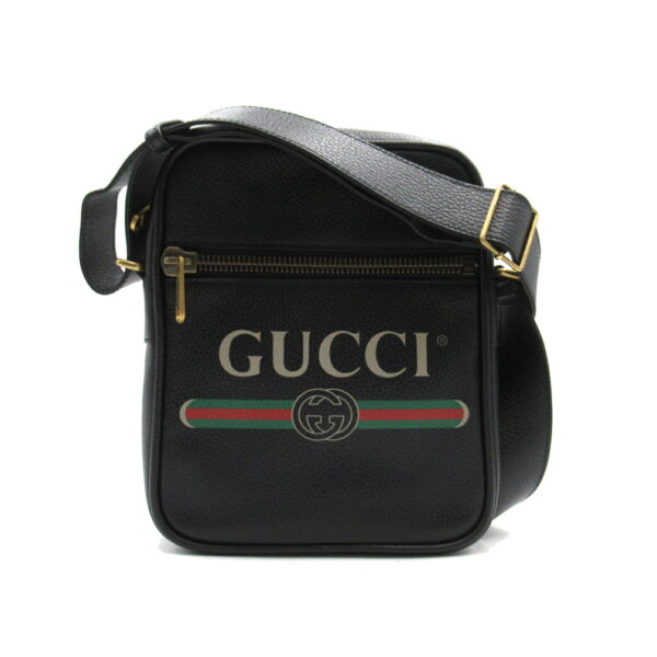 2101217583497 1 Gucci Print Shoulder Bag Leather Black