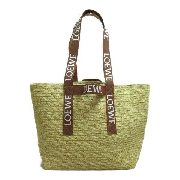 2101217599177 3 Loewe Fold Shopper Shoulder Bag Raffia Brown Natural Tan