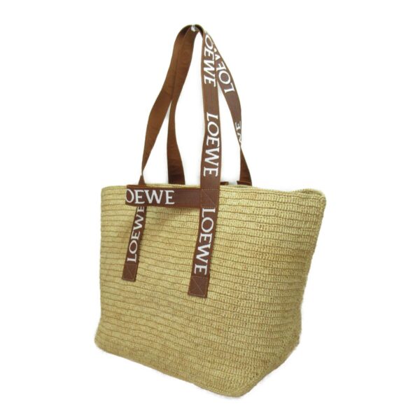 2101217599245 4 Loewe Fold Shopper Shoulder Bag Raffia Brown Natural Tan