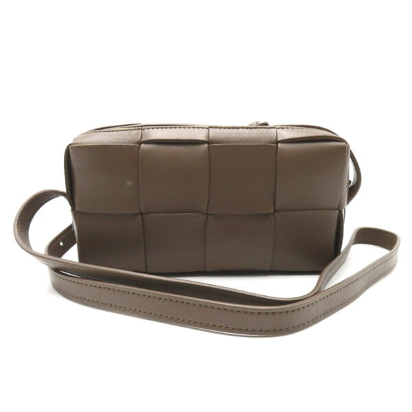 2101217612296 2 Bottega Veneta Cassette Mini Crossbody Bag Leather Gray Taupe