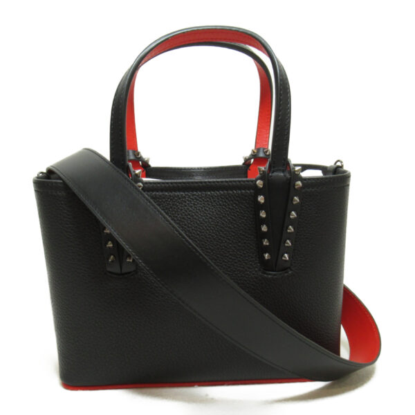 2101217614238 1 Christian Louboutin Kabata 2Way Tote Bag Leather Studs Black Red