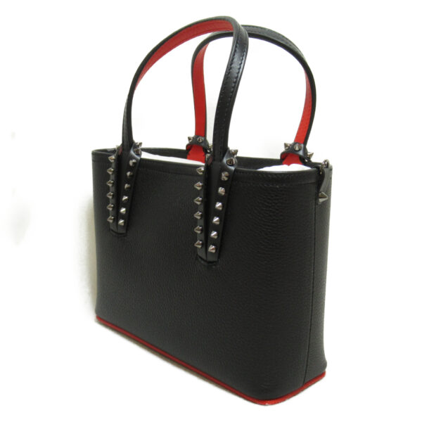 2101217614238 2 Christian Louboutin Kabata 2Way Tote Bag Leather Studs Black Red