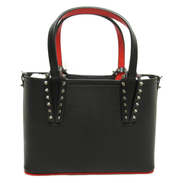 2101217614238 3 Christian Louboutin Kabata 2Way Tote Bag Leather Studs Black Red