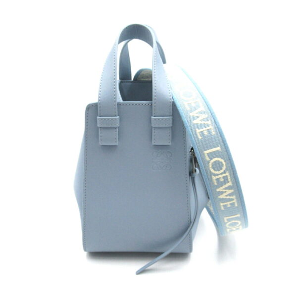 2101217626767 1 Loewe Hammock 2Way Shoulder Bag Satin Calf Blue Dusty Blue