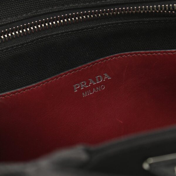 2101217727969 4 Prada Canapa Tote Exotic Leather Black Bordeaux Multicolor