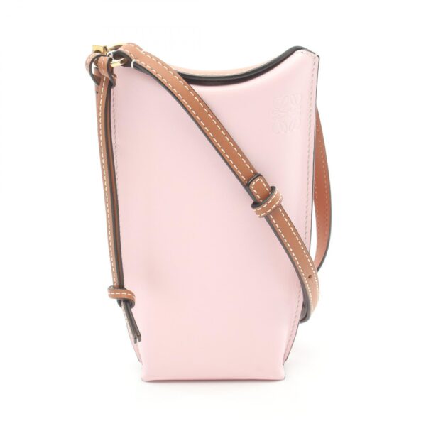 2101217763905 1 Loewe Gate Pocket Shoulder Bag Leather Pink Brown